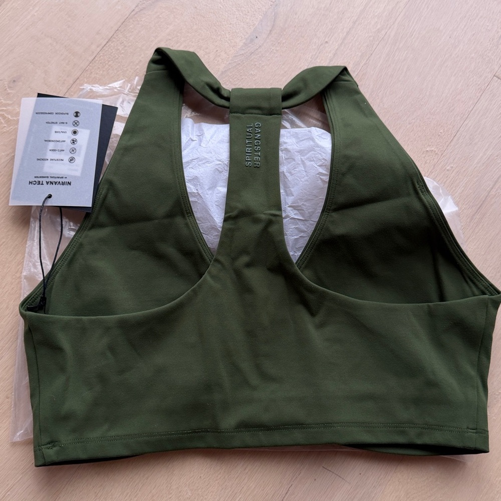 Spiritual Gangster Calypso Longline Sports Bra – NWT – Size M – Mojave Green